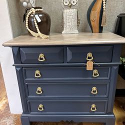 Navy End Table  / Small Dresser
