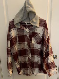 Long Sleeve Cotton Button Up Shirts W/Hood
