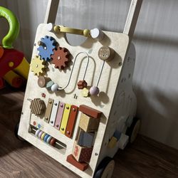 Wooden Baby Walker Activity Center 