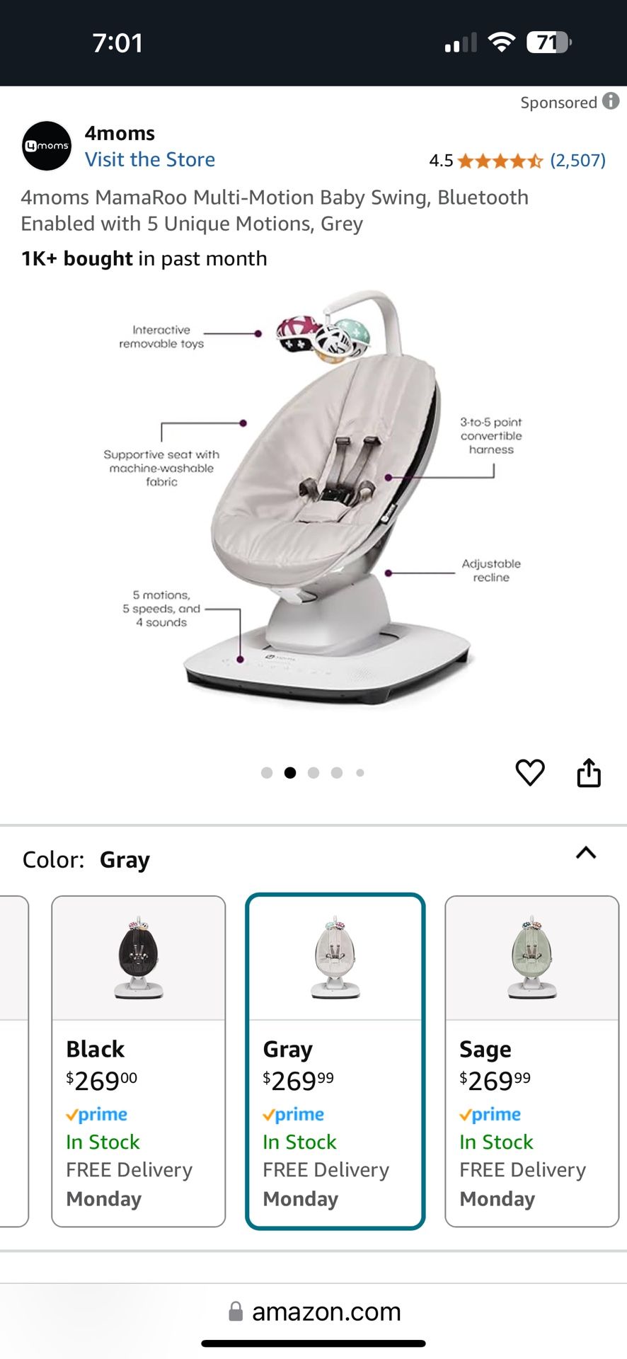 4moms Mamaroo Multimotion Baby Swing