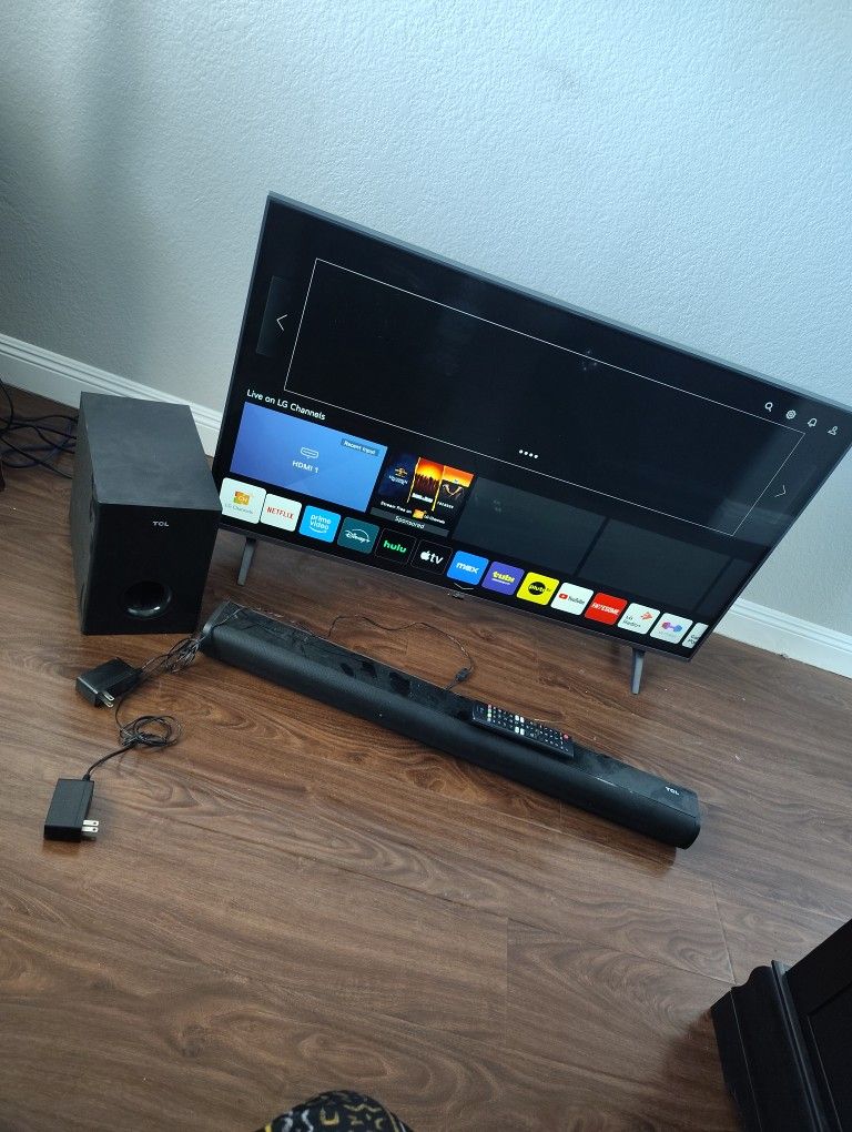 LG TV and Sound Bar
