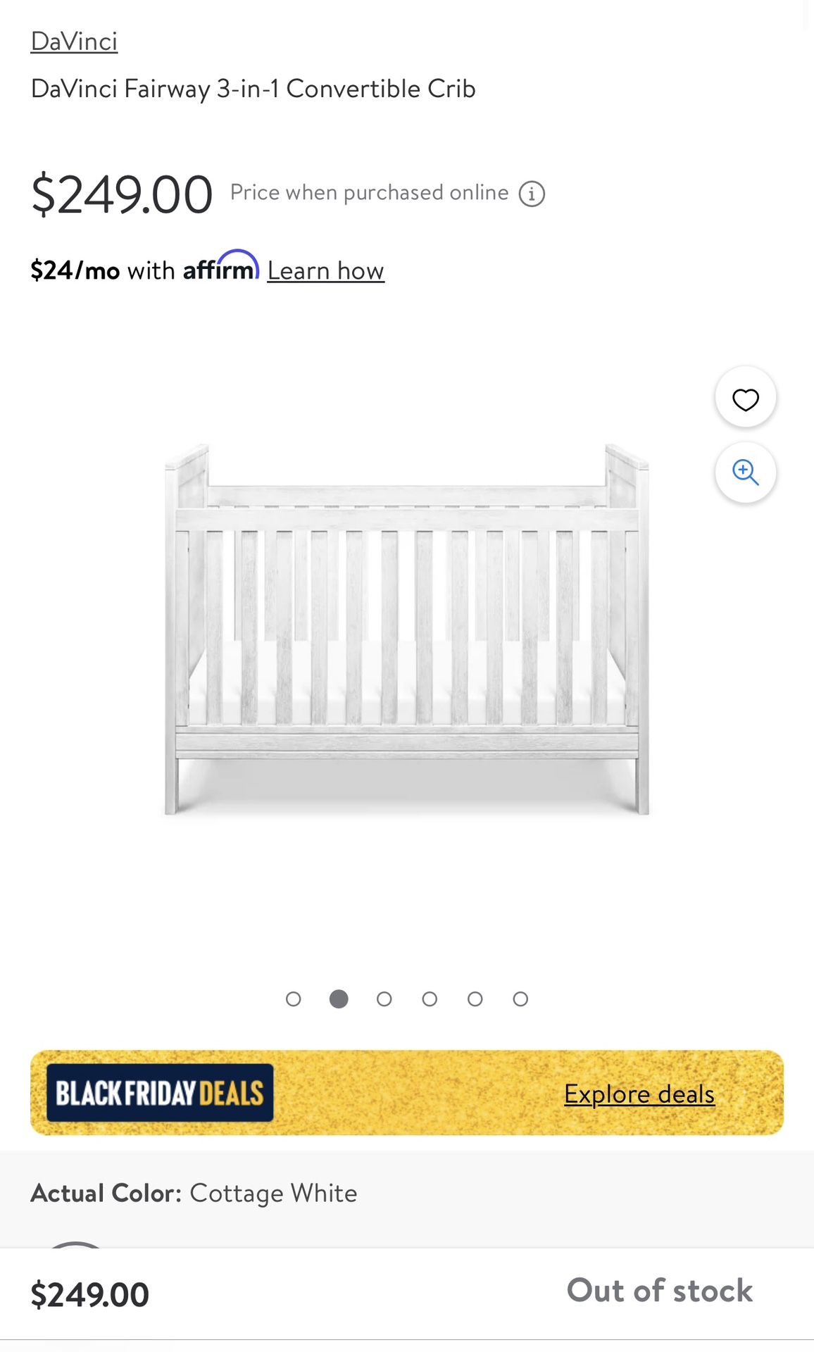 DaVinci Fairway 3 in 1 Convertible Crib Nursery furniture Decor