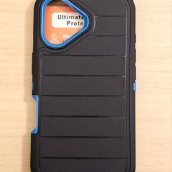 Case for Iphone 16 (Black & Blue)