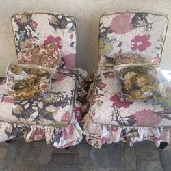 Slipper Chairs with 2 extra slip covers each Pier 1 Imports