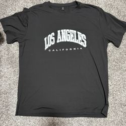Shein Mens Los Angeles Black Short Sleeve Tee shirt 
