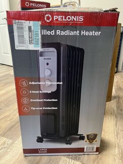 Pelonis 1,500-Watt Oil-Filled Radiant Electric Space Heater with Thermostat