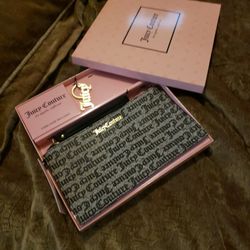 Juicy Couture Wristlet, Card Case, and Keychain Set