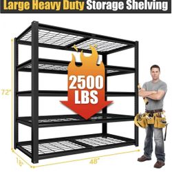 βοΈ 5-Tier Heavy Duty Storage Shelves, 48"WX18"DX72"H Adjustable Garage Wire Shelving Unit, Industrial Metal Shelf Standing Utility Rack for Warehouse,