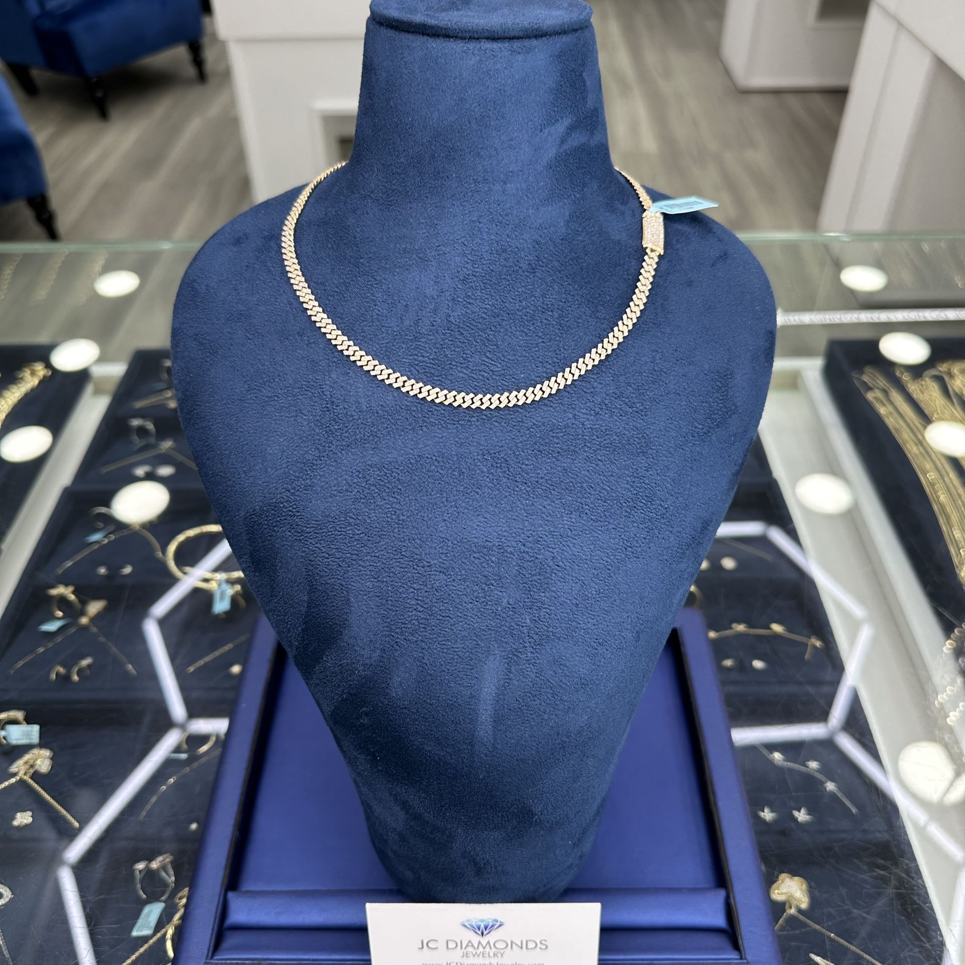 Chain Cubanlink 18 Inch 10k Gold Diamonds Real 