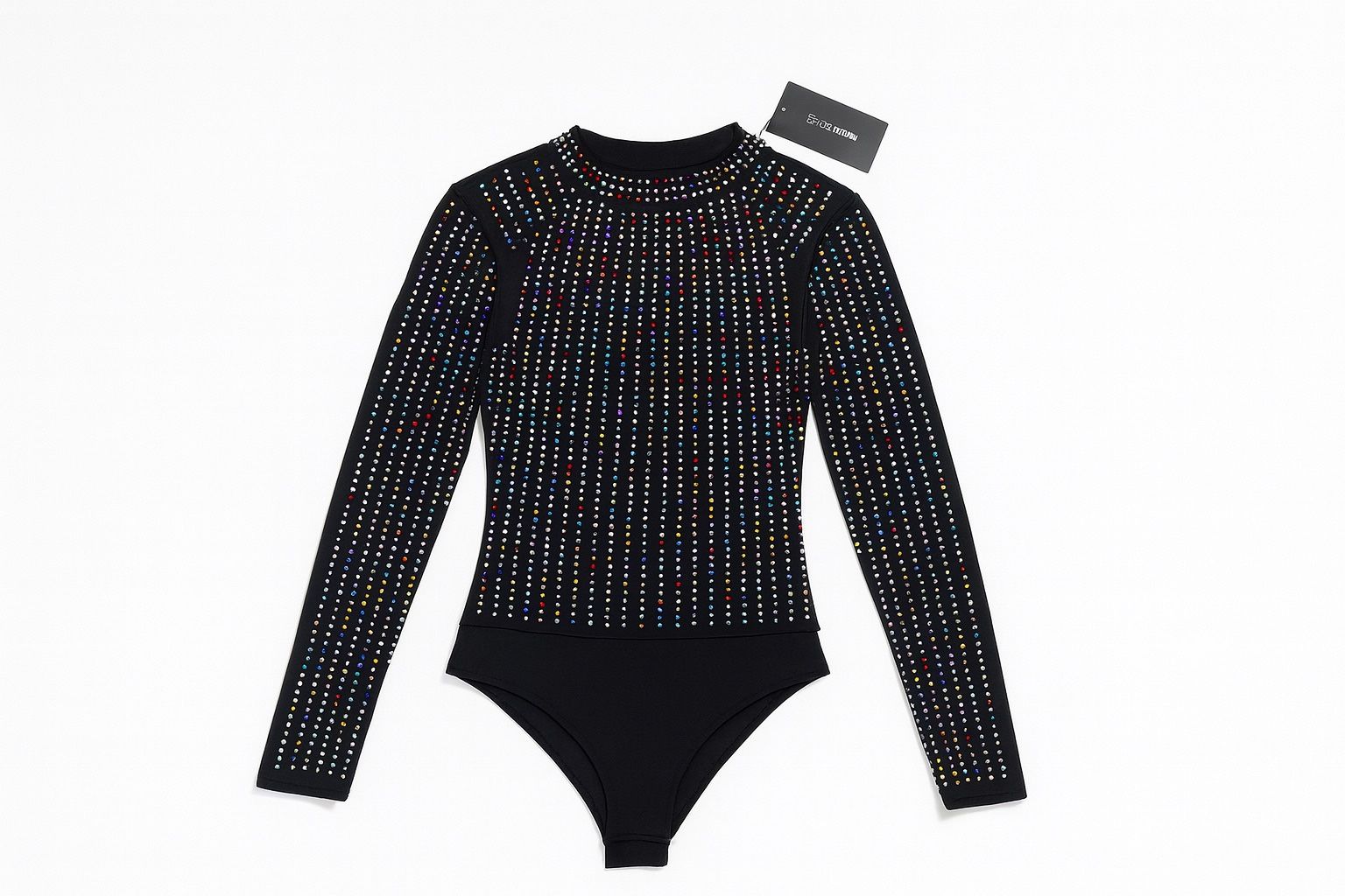 Fashion Nova Rhinestone Bodysuit – Long Sleeve – Size Small – Like New
