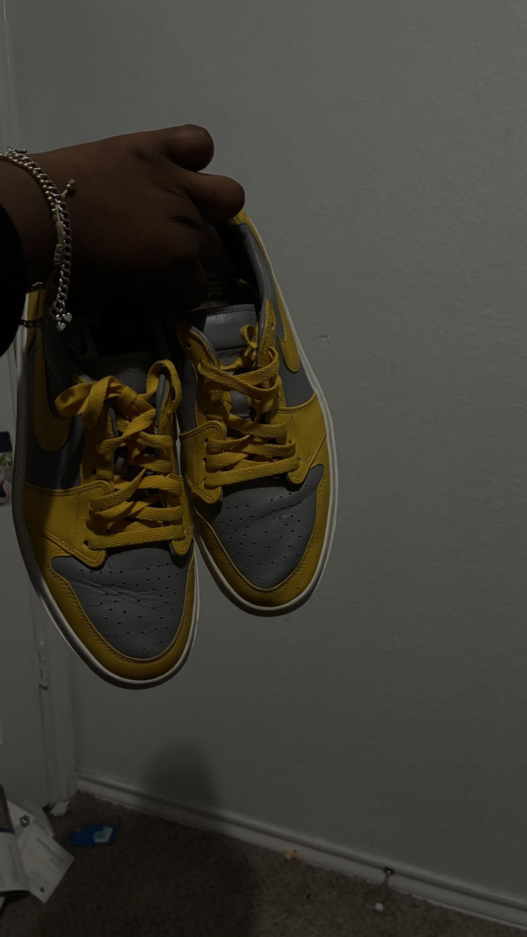 Nike Shoes, Yellow, And Gray
