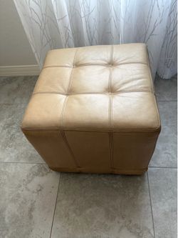 Leather ottoman