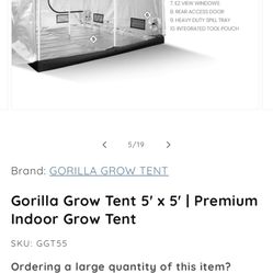 LED Grow Lights And Gorilla 5x5x 8 Grow Tent