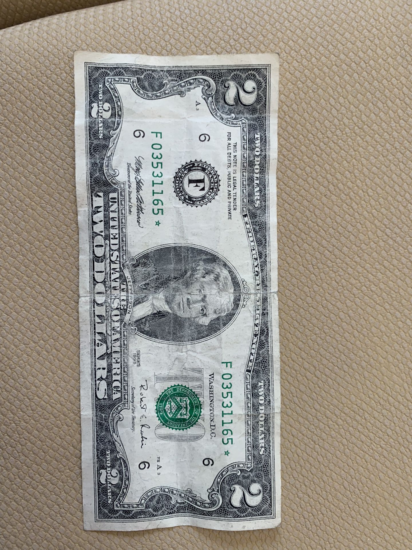 1995 $2 Dollars Star