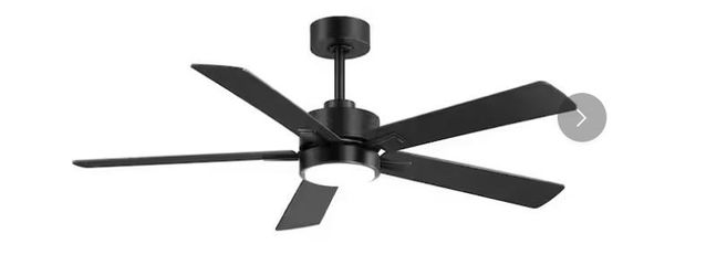 Breezary Charlie 52 in. Integrated LED Indoor All-Black Ceiling Fan with Light and Remote