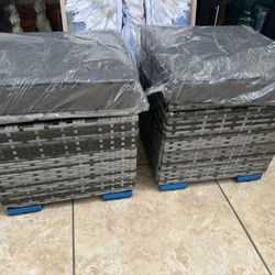 Set Of Two Storage And Sitting Ottomans NEW! Never Used!  
