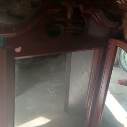 Trifold Mirror . Antique.  Dresser Top. Or Wardrobe Mirror