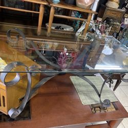 Coffee table and glass top and two side tables glass top