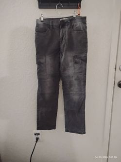 Dark Gray Cargo Denim Jeans