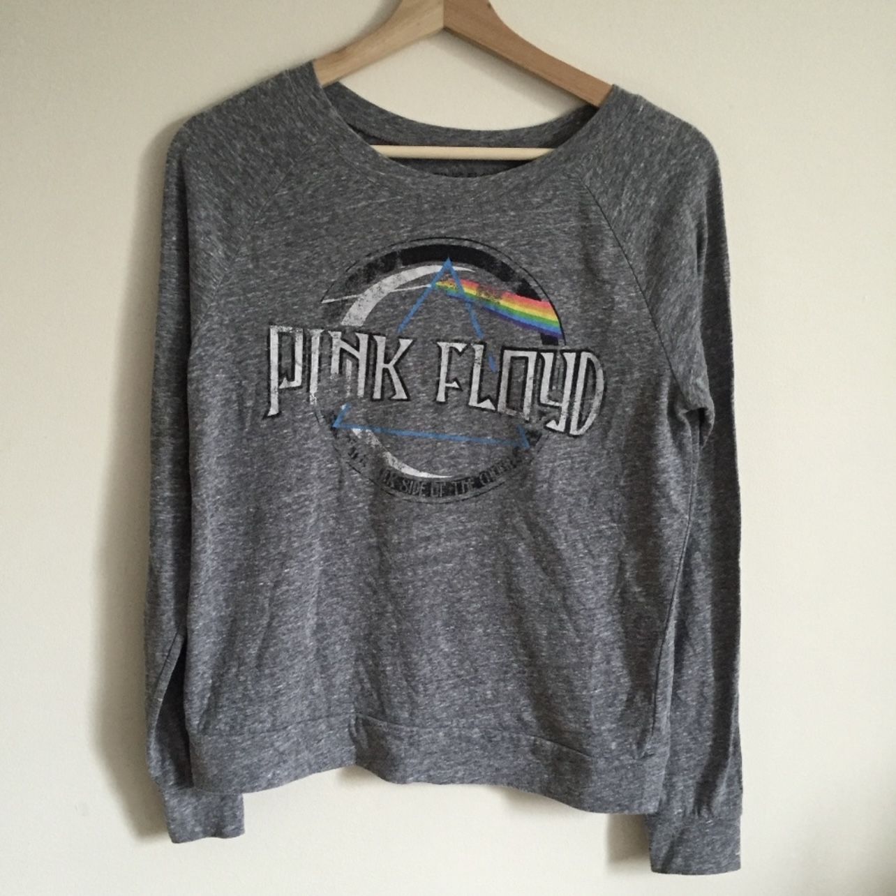 PINK FLOYD Heathered Grey Dark Side Of The Moon Long Sleeve Graphic Band Tee