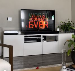 White TV console with Storage