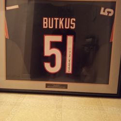 Dick Butkus Sign Professionally Friend Jersey With JSA Letter Of Authenticity