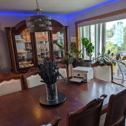Dining Table w/ 8 Chairs  &  China Cabinet