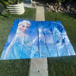 Large Elsa Frozen Canvas Banner w/ Grommets