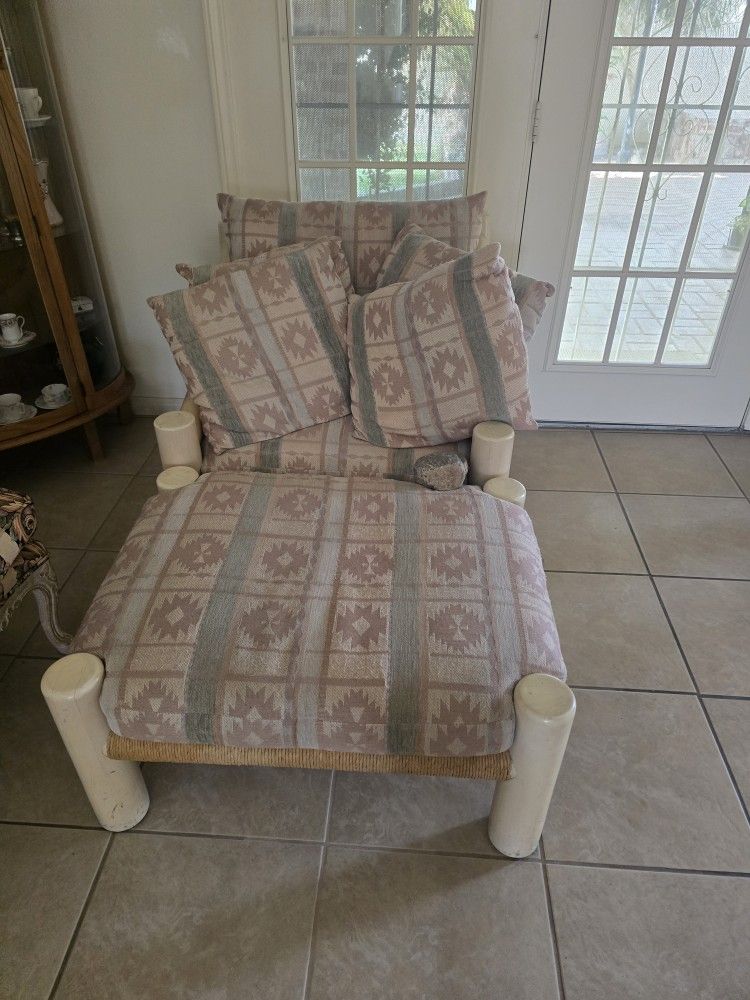 Vintage Southwestern Chair And Ottoman