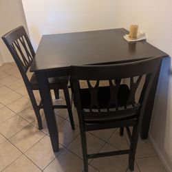 Lovely Kitchen Table With 2 Chairs - Black, Barely Used, Excellent Condition!!!