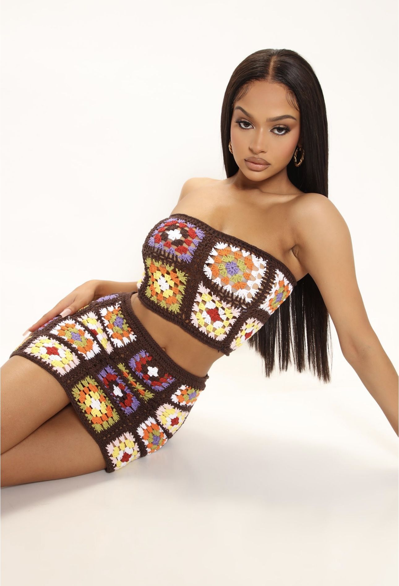 Fashion Nova Crochet Skirt Set
