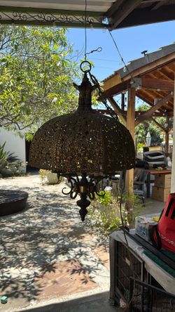 Vintage Moroccan Chandelier / Six Lightbulbs