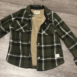 Weatherproof boys Sherpa line snap plaid shirt jacket 5/6