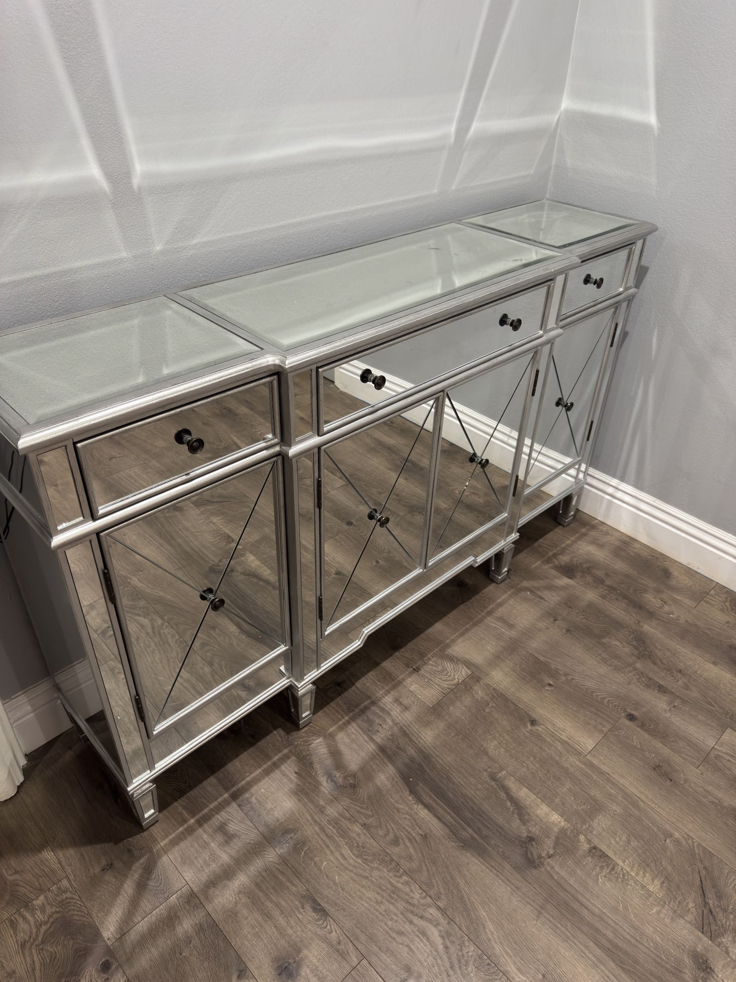 Glam Silver Mirrored Sideboard / Buffet