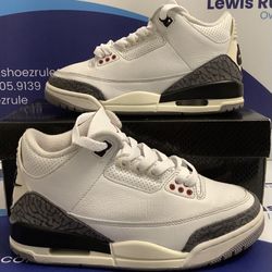 Size 4|Reconditioned Air Jordan 3 White Cement Reimagined Kids Size 4