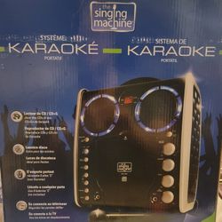 The Singing Machine SML383 Portable Karaoke System With CD Player Black