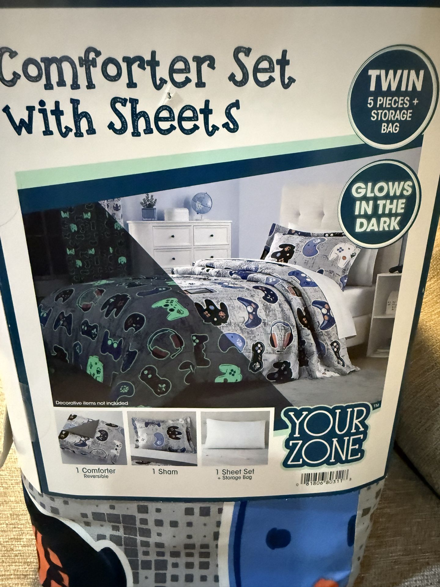 Boys Comforter Set with Sheets - Size Twin