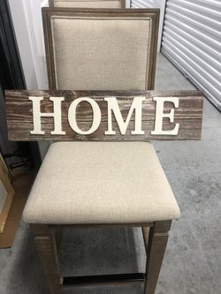 Faux Wood “Home” Sign