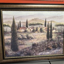 Wood Frame Canvas Artwork $145