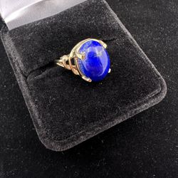 14K Lapis Lazuli Cabochon Ring