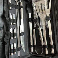 18 Pcs/set ,BBQ Grill Accessories BBQ Tool Set With Portable Case