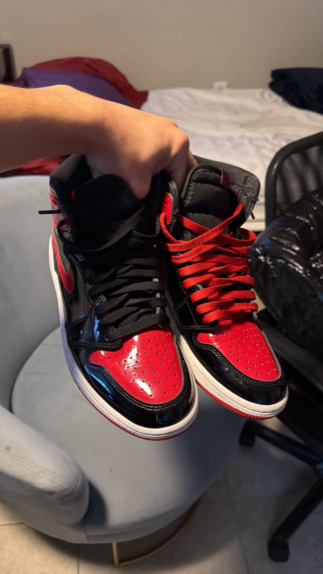 🔴⚫ Air Jordan 1 Retro High OG “Patent Bred” (Size 8.5)