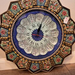 Wall Clock - Antique Handmade Khatam Wall Clock