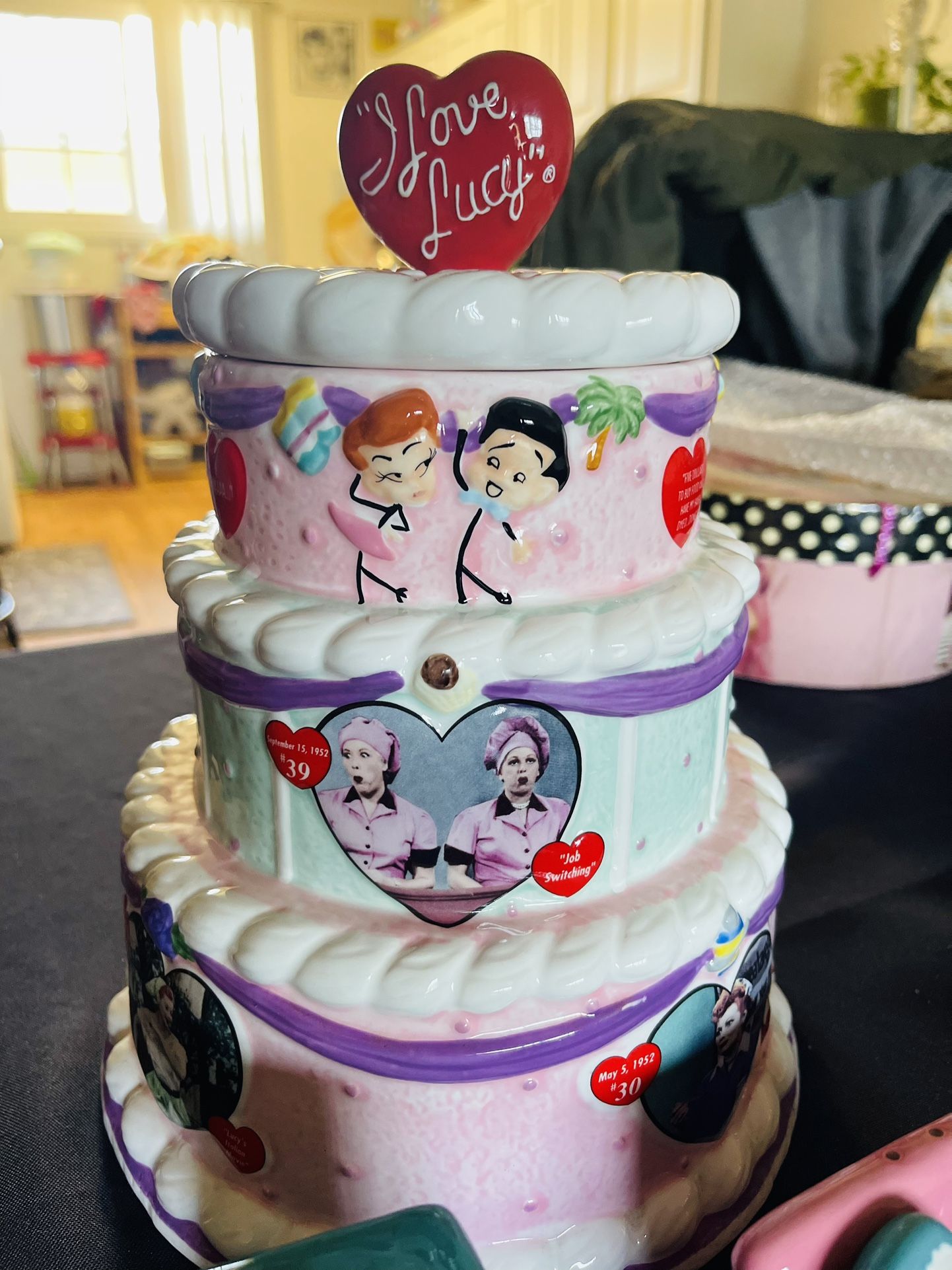 Vintage I Love Lucy 50th Anniversary “Cake Cookie Jar” Vandor