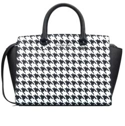 Michael Kors Selma Houndstooth Satchel