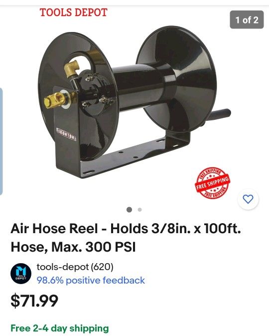 100 FT.CAPACITY AIR HOSE REEL