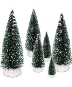 Mini Christmas Trees - Bottle Brush Trees with Resin Chassis, Small Artificial Tree, Tabletop Trees, Used for Winter Decor, Tabletop Decoration,Christ