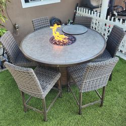 Costco Fire pit patio set/ Outdoor Furniture/ Conversation Set