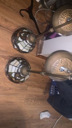 Two stained glass Tiffany light fixtures