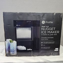 nugget crunchy ice maker by ge opal 2.0 xl portable countertop icemaker black stainless steel 